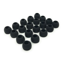 10 Pair Medium Silicone Replacement Earbud Ear Buds Tips - Black