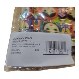 JOHNNY WAS Face Mask Set Pack of  5 Washable Silk Floral Print New Sealed