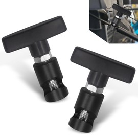 Anyhut 2 PCS Hood Strut Clamps, Heavy-Duty Aluminum T-Handle Locking Clamps, Anti-Slip Hood Prop Tool, Universal Rod Retainer for Secure Vehicle Engine Accessory (Black)