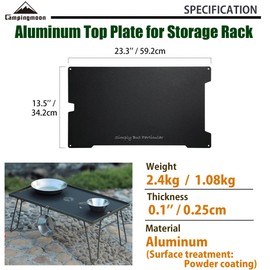 CAMPINGMOON Aluminum Top Plate for Storage Rack T-2308-BK