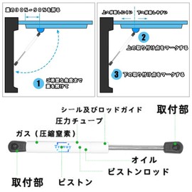 Travay Food Damper 35Lb/156N 25cm Rear Gate Damper Trunk Damper Universal Door Cupboard Hanging Cabinet Tractor Cabin White 2pcs