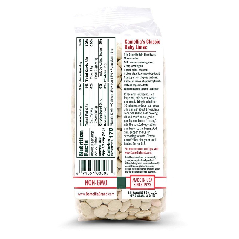 Camellia Brand Dried Baby Lima Beans, 1 Pound (Pack of