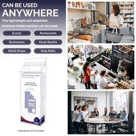 Marketing Holders Outdoor Trifold Brochure Holder Holds 4" x 9" Advertising Pamphlets Clear Acrylic Wall Mounted Takeout Menu Box with Lid Includes Take One Sticker and Adhesive Strips