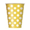 Polka Dot Party Paper Cups - 12 Oz, Sunflower Yellow,