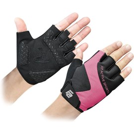 Fit Active Sports, Max Grip Weight Lifting Gloves for Men & Women | Non-Slip Workout Gloves for Gym, Biking, Fitness Training | Lightweight, Breathable | Large | Pink