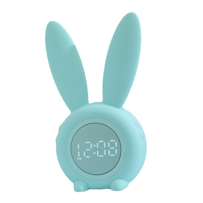 Digital Alarm Clock Cute Bunny Shape LED Night Light Luminous