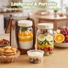 32oz Wide-Mouth Glass Salad Jars 2-Pack with Ivory Plastic Lids