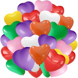 Heart Shape Balloons 10 inch Multicolour Love Heart Latex Balloons for Wedding Valentines Day Romantic Decoration Birthday Party 25 Pack