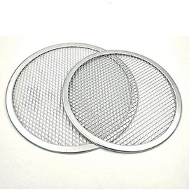 2 QTY 7" inch Aluminium Mash Pizza Baking Tray Flat Wire Food Crisper Bakeware 17.78cm (2)