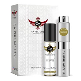 CA Perfume Duo Impression of Sundance Women & Men Sprayer + Body Oil Roll-On Bottles 0.27 Fl Oz+0.33 Fl Oz