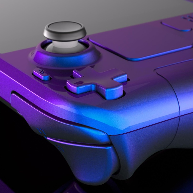 eXtremeRate Chameleon Purple Blue Faceplate Back Plate Shell for Steam
