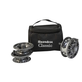 Snowbee Classic 2 Fly Reel Kits #7/8 - Includes Reel + 2 Spare Spools & Case, Great For Small Fishing Stillwater and reservoirs, Black,One Size,10562