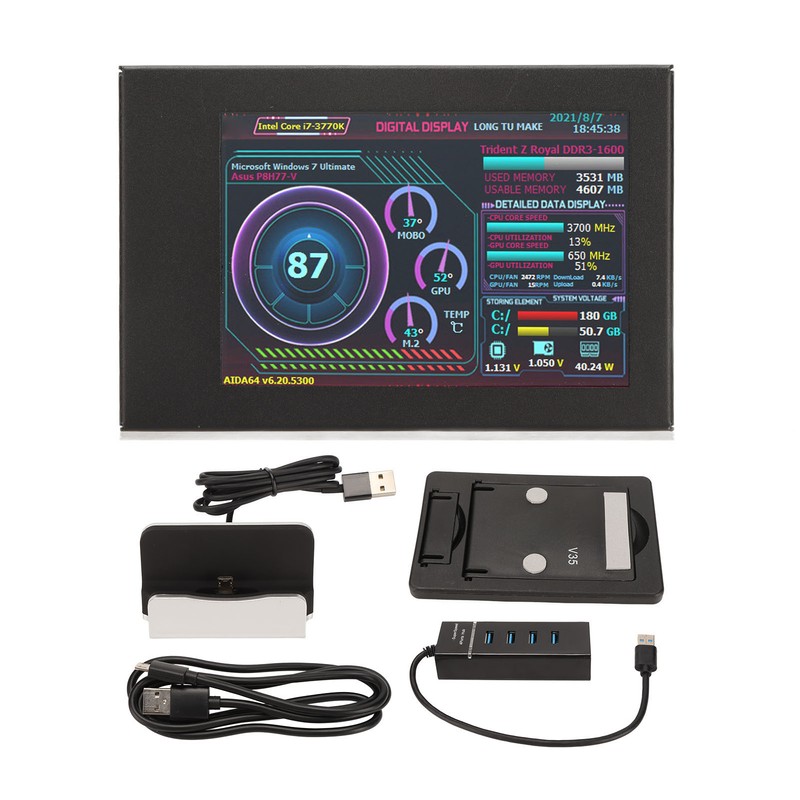 3.5in IPS PC Temp Monitor USB Mini Screen AIDA64 PC