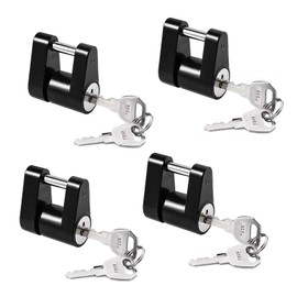 CZC AUTO Black Trailer Hitch Coupler Lock, Dia 1/4 Inch, 3/4 Inch Span for Tow Boat RV Truck Car's Coupler Keyed Alike (4 Pack, Black)