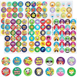 PQCLXUYA 1440 Pcs Reward Stickers,Motivational Stickers for Teachers, Star & Animal for Kids, Reward Chart for Students, Classroom Supplies and Good Behavior Encouragement(60 Sheet)