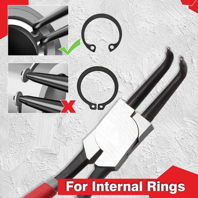 LEONTOOL 13-Inch Snap Ring Plier Heavy Duty Internal Circlip Pliers