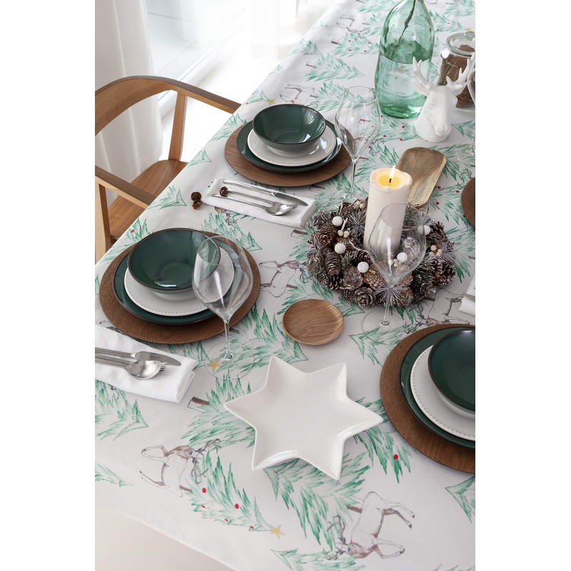 Scandi Christmas Table Cloths - Modern Nordic Design (220cm x
