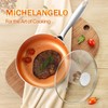 MICHELANGELO Copper Frying Pan Set with Lid, 8" & 10"