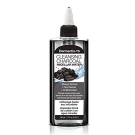 Dermactin - Desmaquillante de agua micelar de carbón limpiador TS - Limpiador facial y minimizador de aceite 5.7 oz.