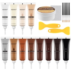 SEISSO Wood Furniture Repair Kit, 12 Colors Wood Repair fillers with Wood Putty. Used for Stains, Scratch, Wood Floors, Stains, Tables, Desks, and Cover Ups