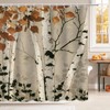 MEHOFOND Fall Birch Trees Shower Curtain Autumn Maple Leaves Shower