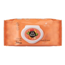 Pet Head Dog Cleaning Hygiene Wipes, Quick Fix Wipes, 80 Pack, for a Speedy Freshen-up Peach