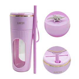 TGCMDSE Portable Blender, Personal Blenders for Smoothies and Shakes, 14 Steel Blades, 340ml Travel Mug Style Compact Blend for Picnic,Office Sports Gym (Pink)