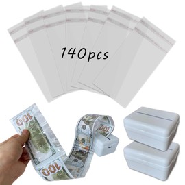 Juego de 142 cajas de dinero para regalo en efectivo, kit extraíble para tartas de dinero, fundas transparentes para cajas de regalo sorpresa, ramo para cumpleaños, quinceañera, aniversarios, fiestas