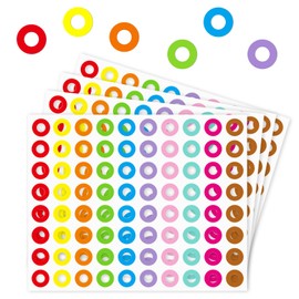 Yeachlaing Hole Reinforcement Stickers Labels,10colors,Pack of 1440