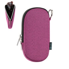 Beautyflier Sunglasses Soft Case, Ultra Light Stylish Storage Bag for Eyeglass, Portable Glasses Pouch with Keychain, with a Soft Padded Lining, Zipper Eyeglass Case for Men Women (Purple Red, Large)
