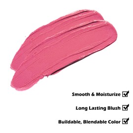 Boobeen Cream Blush Soft High Pigment Face Blush Cream Rouge for Cheek Lightweight Buildable Formula, Long Wearing Matte Finish, 2-in-1 Lip and Cheek Blusher Makeup Blush Rouge Palette