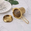 hgfcdd Premium Edelstahl-Teesieb mit Doppelgriffen und Deckeln (Gold)