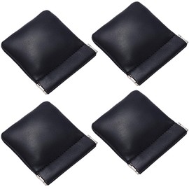 Beebeecraft 4Pcs Leather Coin Purse PU Leather Self-Closing Change Bag Black Squeeze Cosmetic Pouch for Jewelry Change Coin Storage