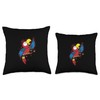 Parrot singing Animal Bird Throw Pillow