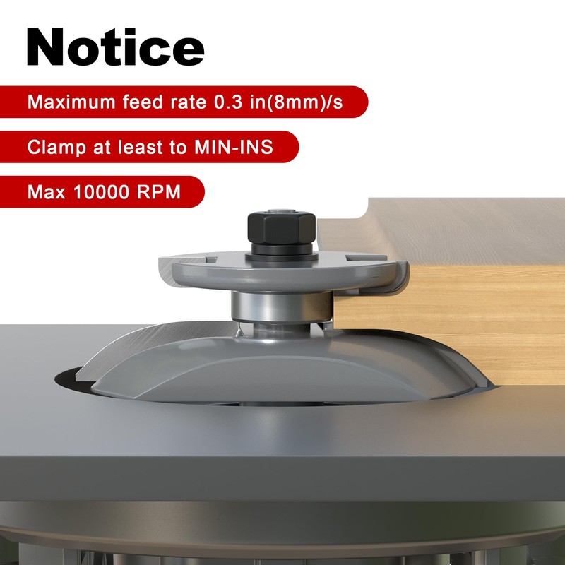 APIOLO Professional Cove Raised Panel with Back Cutter Router Bits