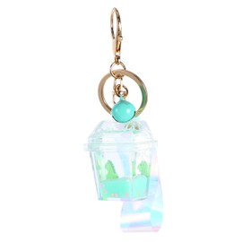VALICLUD 1PC Beautiful Fruit Liquid Quicksand Keychain Acrylic Keyring Bag Ornament, Green, Fruity and modern