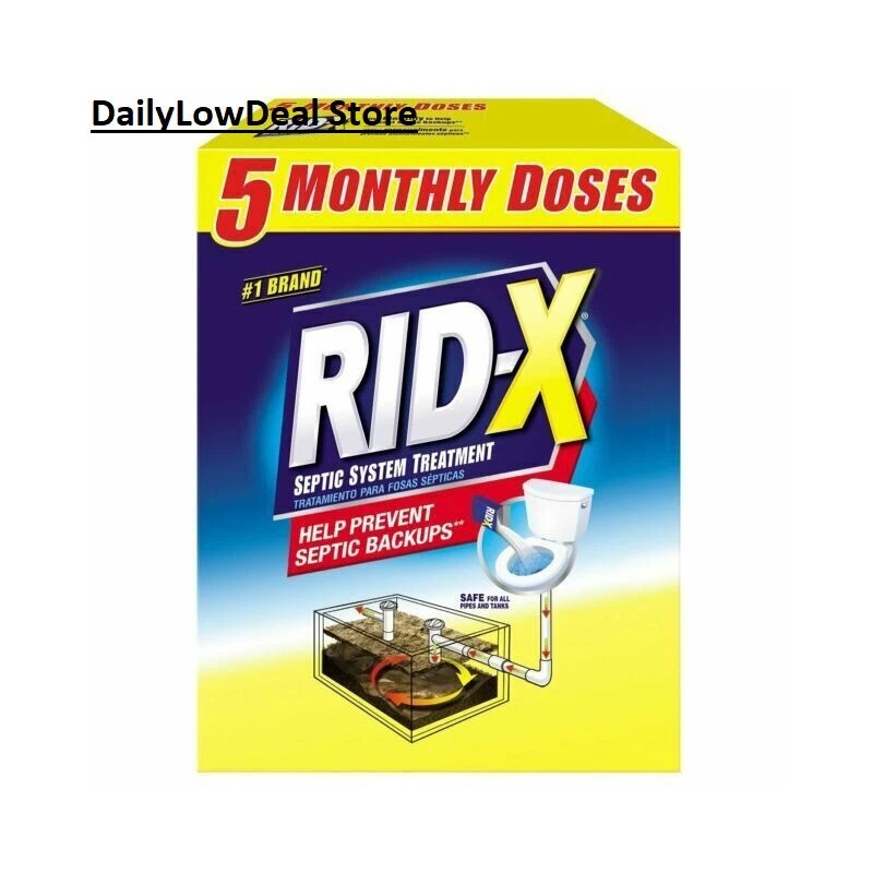 RID-X Septic Treatment, 5 Month Supply Of Powder, (49 oz.)