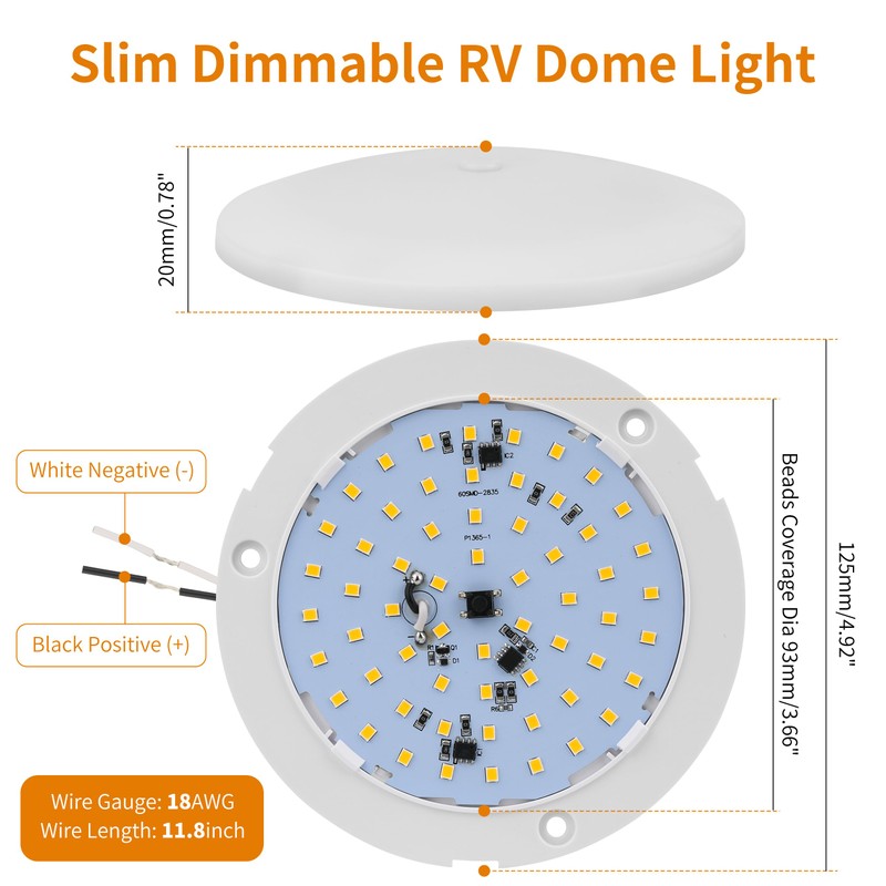 RVZONE RV Lights Interior, 5 Inch RV LED Ceiling Puck