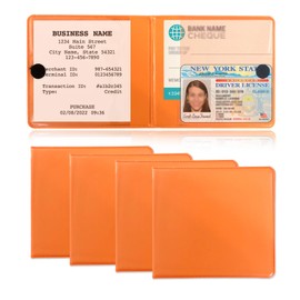Kewucn 4 Pack Car Registration Insurance Holder, Essential Auto Card Glove Box Organizer, Vehicle Interior Accessories Perfect for Most Car, Truck, SUV (10.55''×4.8'', Orange)