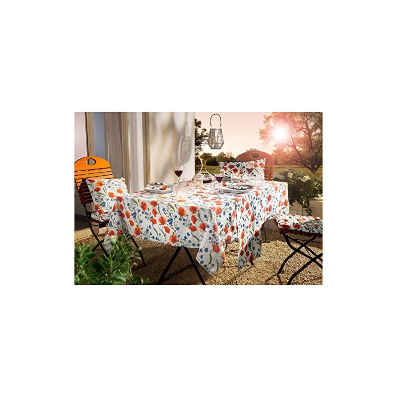 REDBEST Tablecloth 100% Cotton Poppy Size 110 x 140 cm