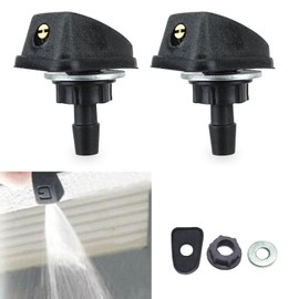 MACHSWON Pack-2 Car Universal for Most Cars, Trucks (Black) Front Windshield Washer, Automotive Wiper Nozzles, Single Hole Adjustable Fan-Shaped Kit 0.31" Sprayer Head Replacement Parts,