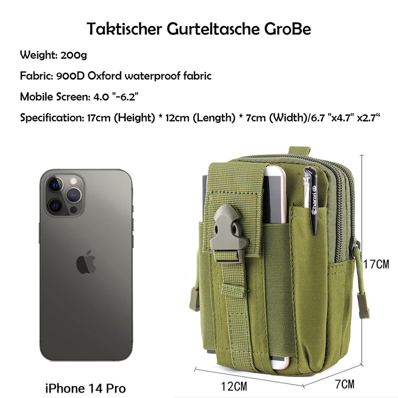 YISILINYX Tactical Molle Pouch,900D Oxford Waterproof Military EDC Pocket Organiser