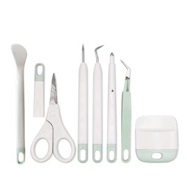 Craft Vinyl Weeding Tools Set,Precision Tool Kit for Crafting and DIYs, Scissor,Tweezers,Weeders,Scraper,Spatula,Scoring Stylus Pen for Cricut,Scrapbooking,Silhouettes and Cardstock,7 pcs Mint