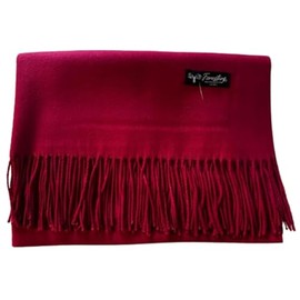 Foresters Unisex 100% Pure Cashmere Lightweight Woolen Scarf/Shawl Gifts for Christmas, Comes in a Luxury Gift Box (Wine)