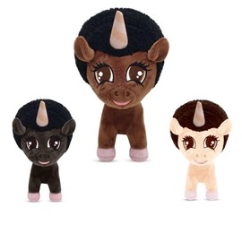 YOUnicorn Kidz powered by The Black Unicorn Shop - Juego de 3 unicornios para bebé con Afro - 8 pulgadas
