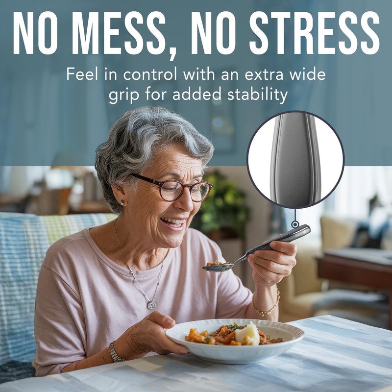 BUNMO Weighted Utensils for Hand Tremors - Elderly, Weak Hand
