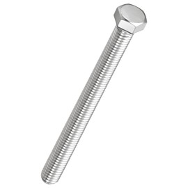 Kozelo 5 Pcs Hex Head Screws Bolts - [7/16"-14x5] 304 Stainless Steel Grade A2-70 Fully Threaded Hex Tap Hexagon Head Screw Machine Bolt Right Hand External Hex Drive, Silver Tone