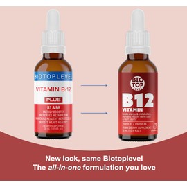 Vitamin B12 Sublingual Liquid Drops (5000 mcg) Plus B1 & B6 in Fastest Absorption Way. Best Formula to Support Brain Cells & Nerve Tissue, Enhance Red Blood Cell Function, Increase Energy & Metabolism