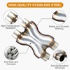 Cabtherlyn Exhaust X Pipe, Universal 3" Dual Inlet/Outlet Stainless Steel