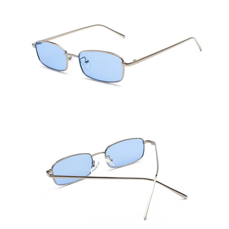 OSAGAMA Retro Rectangular Sunglasses Metal Frame Multicoloured Glasses for Women